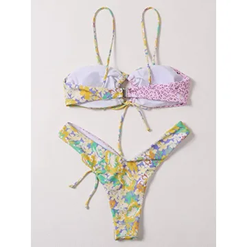 Floral Print Bikini - SOLY HUX High Cut 2 Piece Swimsuit