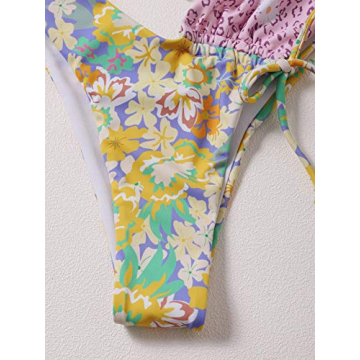Floral Print Bikini - SOLY HUX High Cut 2 Piece Swimsuit