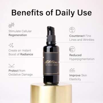 Alitura Gold Serum for Face – Face Serum for Women & Men to Reduce Fine Lines and Wrinkles – Ant...