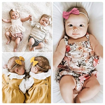 14 Pack Adorable Handmade Baby Girls Linen Hair Bows