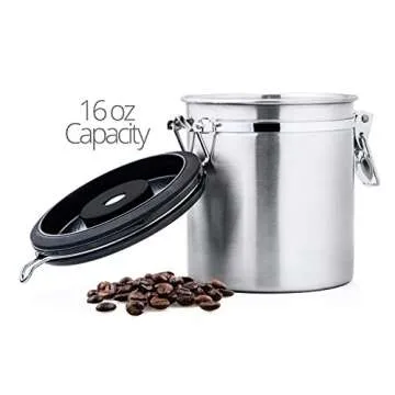 Chef's Star Airtight Coffee Canister with CO2 Valve