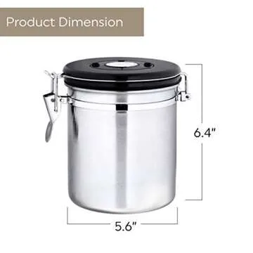Chef's Star Airtight Coffee Canister with CO2 Valve
