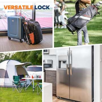 SURE LOCK TSA Approved Luggage Locks, Open Alert, Easy Read Dials, Travel Luggage Locks for Suitcase, Baggage Locks(Extra Long Cable)