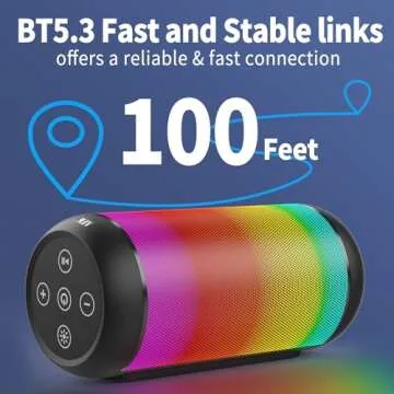 AFK Portable Bluetooth Speaker with RGB Lights and Stereo Sound