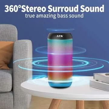 AFK Portable Bluetooth Speaker with RGB Lights and Stereo Sound