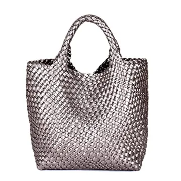 JINMANXUE Fashion Woven Bag Shopper Bag Travel Handbags and Purses Women Tote Bag Large Capacity Sho...