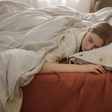 Bedsure Queen Linen Duvet Cover Soft Breathable Cotton Blend