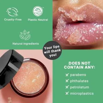 USDA Organic Mint Lip Scrub for Smooth, Soft Lips