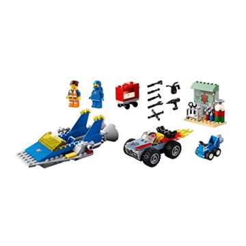 LEGO The Movie 2 Emmet and Benny’s ‘Build and Fix’ Workshop; 70821 Action Car and Spaceship Play Transportation Building Kit for Kids (117 Pieces)