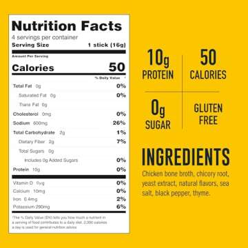 LonoLife Chicken Bone Broth Powder Mix | 10g Protein | Collagen-Rich, Keto & Paleo Friendly | Natural Ingredients | 4 Portable Stick Pack Servings