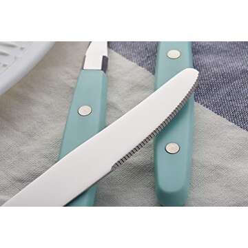 Elegant ANNOVA 24-Piece Silverware Set in Red