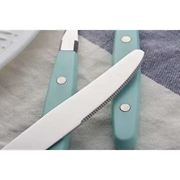 Elegant ANNOVA 24-Piece Silverware Set in Red