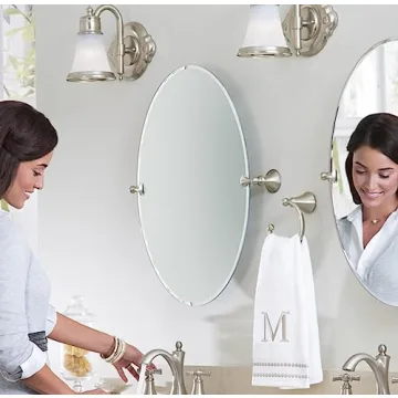 Moen Glenshire Brushed Nickel Oval Bathroom Mirror