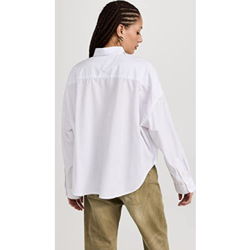 R13 Women's Drop Neck Cropped Shirt for Stylish Comfort