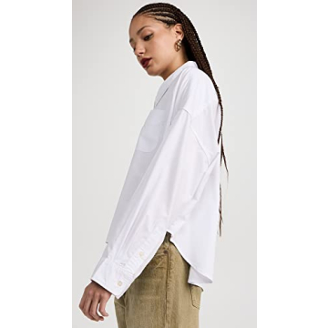 R13 Women's Drop Neck Cropped Shirt for Stylish Comfort