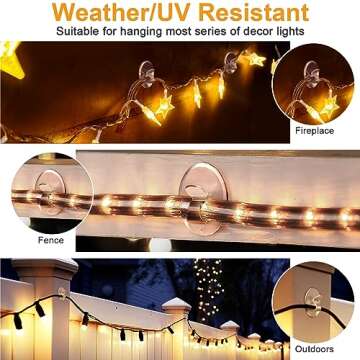 20 Outdoor Rope Light Clips with Waterproof Adhesive