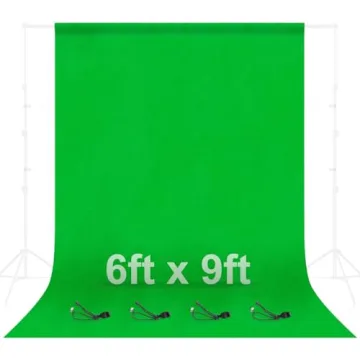 EMART Green Screen Backdrop, 6 x 9 Ft Photography Greenscreen Background Sheet Fabric Kit for YouTub...