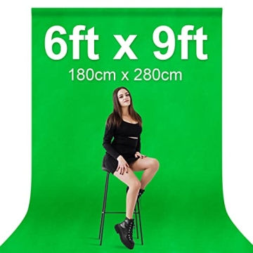 EMART 6x9 Ft Green Screen Backdrop for YouTube and Zoom