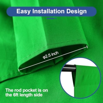 EMART 6x9 Ft Green Screen Backdrop for YouTube and Zoom