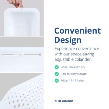 BLUE GINKGO Versatile Sink Colander Baskets for All Kitchens