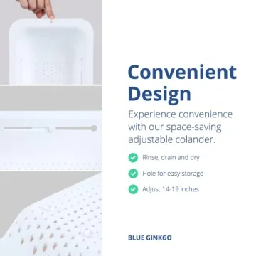 BLUE GINKGO Versatile Sink Colander Baskets for All Kitchens