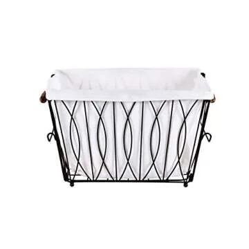 Artesa Verona Collapsible Laundry Cart with Basket, Black Large