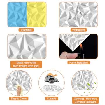 TroyStudio Acoustic Sound Diffuser Panels, 12 Pcs PVC