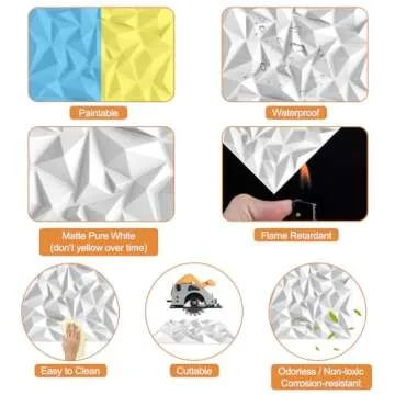 TroyStudio Acoustic Sound Diffuser Panels, 12 Pcs PVC