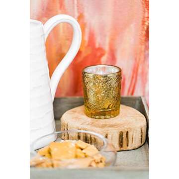 Richland Votive Holders Mercury Primrose Wedding Event Candle Glow Metallic Gold Set of 12