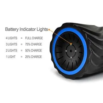 Zyllion Vibrating Foam Roller with 3 Textures for Pain Relief