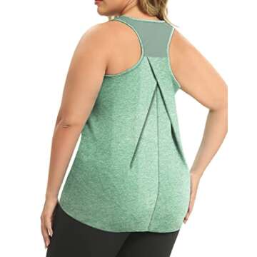 FOREYOND Plus Size Workout Tank Tops for Women Loose Fit Racerback Sleeveless Activewear Tops Gym Yo...