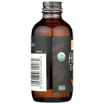 Frontier Co-op Organic Almond Extract, 4 Ounce Glass Jar, Warm Sugar-free Vegan Flavor for Desserts, Coffee and Smoothies