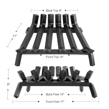 AMAGABELI Fireplace Log Grate Heavy Duty Solid Steel