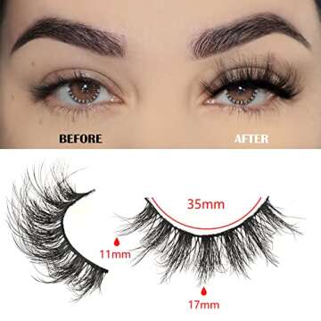 FARRED Mink Lashes Fluffy Eyelashes Natural Look Short Wispy Eye lash Natural False Eyelash 14 Pairs...