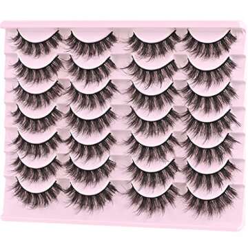 FARRED Mink Lashes Fluffy Eyelashes Natural Look Short Wispy Eye lash Natural False Eyelash 14 Pairs Faux Mink Strip Lashes Pack for Daily Makeup (F6 | 11-17mm)