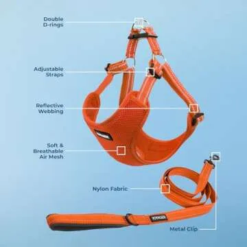 Voyager Adjustable Dog Harness with Reflective Stripes - Comfort & Safety