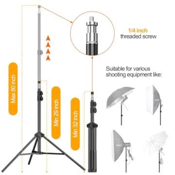 EMART Softbox Lighting Kit, 24"x24" Soft Box Lights Photography Accessories with 5500K E27 CFL Light Bulbs, Professional Camera Photography Lighting Kit for Studio Video Recording, Filming, Podcast