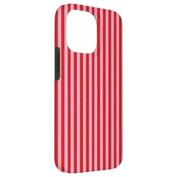 iPhone 14 Pro Max Cute Red and Pink Stripes Red Violet Purple Pink Pattern Case