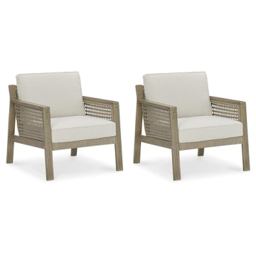 Signature Design by Ashley Outdoor Barn Cove Eucalyptus Patio Lounge Chair Set