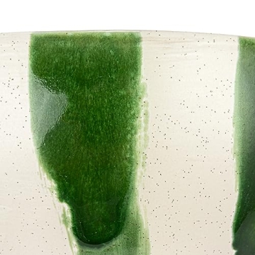 Creative Co-Op Hand-Painted Stoneware Footed Bowl