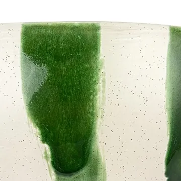 Creative Co-Op Hand-Painted Stoneware Footed Bowl