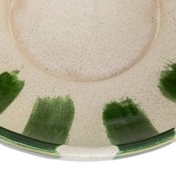 Creative Co-Op Hand-Painted Stoneware Footed Bowl