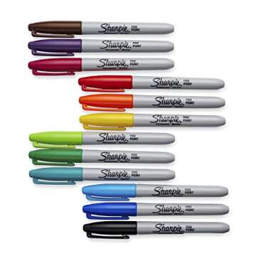 SHARPIE Color Burst Permanent Markers, Fine Point, Assorted, 24 Pack (1949557)