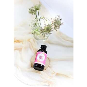 Witch Hazel Alcohol Free Toner by Leven Rose, 100% Pure Organic Facial Rose Water with Rose Petals, Calendula, Cucumber, and Chamomile Flower 4 oz