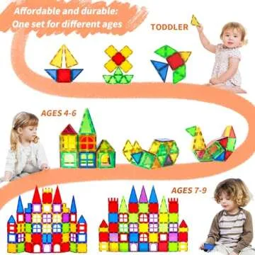 MAGBLOCK Magnetic Tiles Toys for Kids, 66PCS 3D Magnet Tile Building Blocks Construction Educational STEM Toys for Toddlers, Magnetic Blocks Learning Toys Gift for 3+ Year Old Boys and Girls