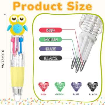 Humyoun 12 Pcs Multicolor Pen in One 4 in 1 Cute Pens Multicolor Fun Ballpoint Pen Colored Pens for ...