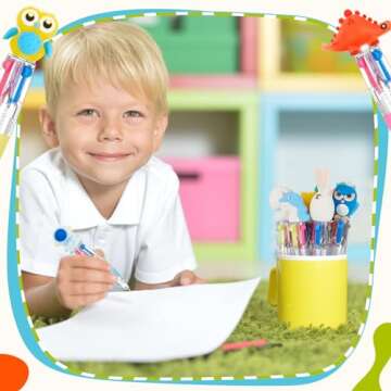 Humyoun 12 Pcs Multicolor Pen in One 4 in 1 Cute Pens Multicolor Fun Ballpoint Pen Colored Pens for Kids Mini Pens for Office Back to School Supplies Students Gift (Classic Style)