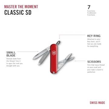 Victorinox Red Classic SD Pocket Knife - Versatile Tool