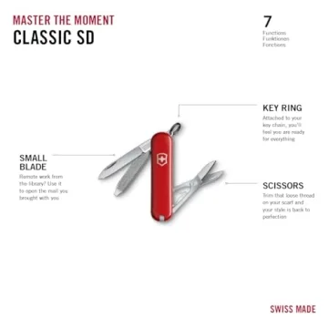 Victorinox Red Classic SD Pocket Knife - Versatile Tool