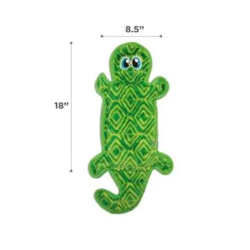 Outward Hound Durablez Tough Plush Squeaky Dog Toy, Gecko, Green, Large